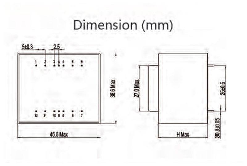 Encapsulated Transformer for Power Supply (EI42-14 5.0VA)